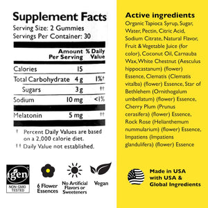 Bach RESCUE plus Melatonin Sleep Gummies Natural Strawberry Flavor 60 Count