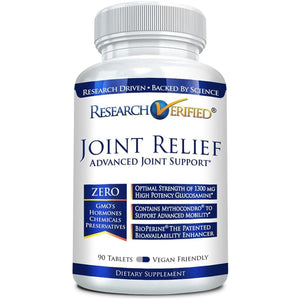 Research Verified Joint Support - Glucosamine, MSM, Turmeric, Boswellia, Bioperine - Vegan - 90 Capsules - 30 Servings