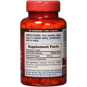 Puritan'S Pride Apple Cider Vinegar 600 Mg, Vegetarian Dietary Supplement, 6 Month Supply, 200 Tablets