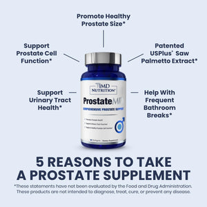 1MD Nutrition Prostatemd Saw Palmetto Prostate Support Supplement for Urinary Tract and Frequent Bathroom Urges | 30 Day Supply