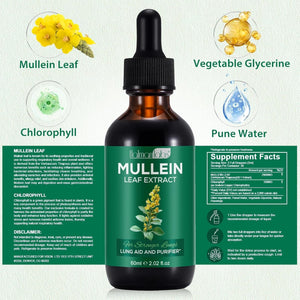Mullein Leaf Extract Mullein Leaf Extract for Lungs Mullein Drops Mullein Leaf Lung Cleanse Supplement 2.02 Fl.Oz