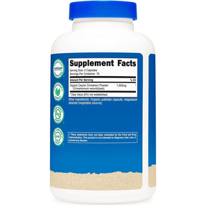 Nutricost Organic Cinnamon (Ceylon Cinnamon) 1,200Mg Serving, 150 Capsules - Gluten Free, Non-Gmo