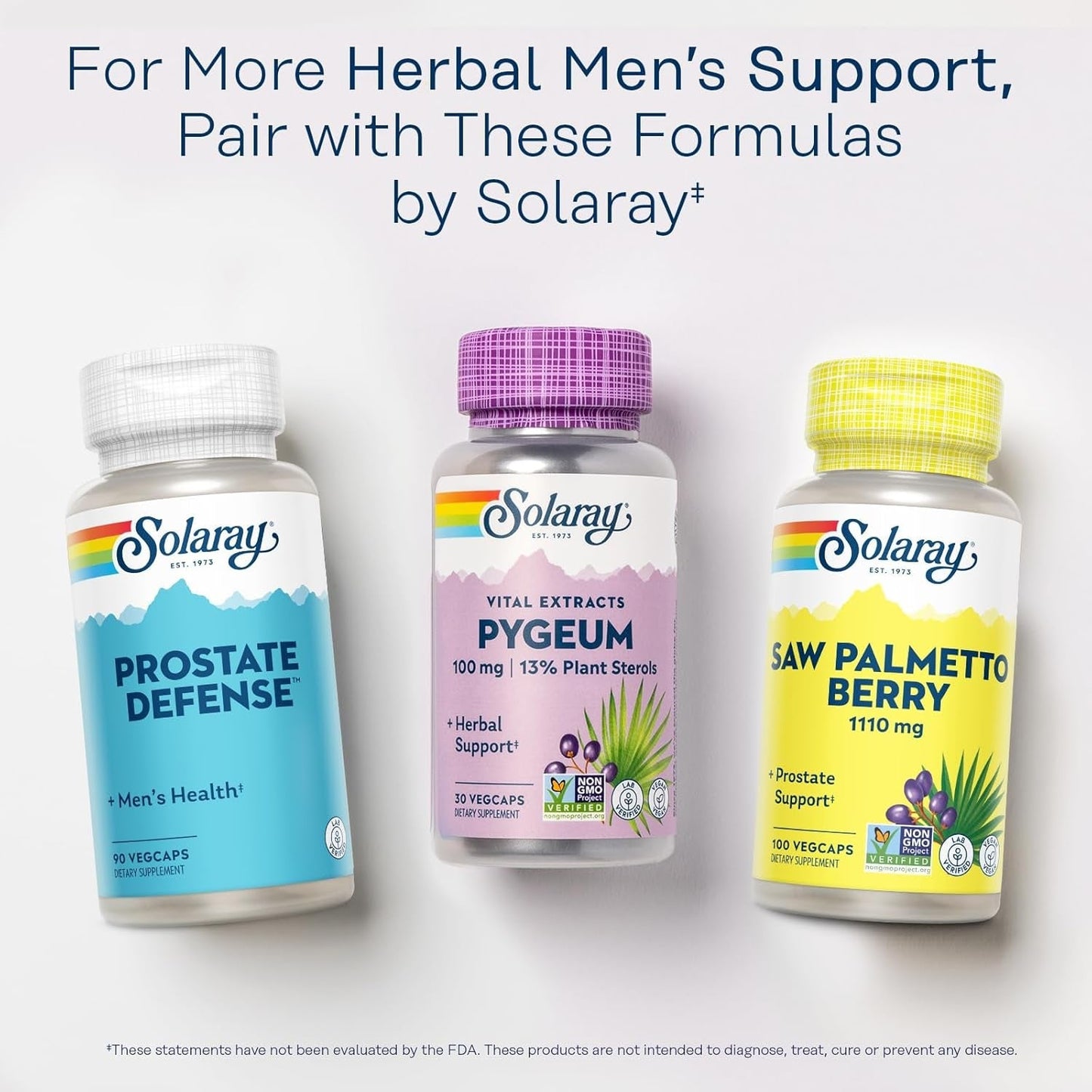 SOLARAY Pygeum Bark Extract for Healthy Prostate Support, 30 Servings
