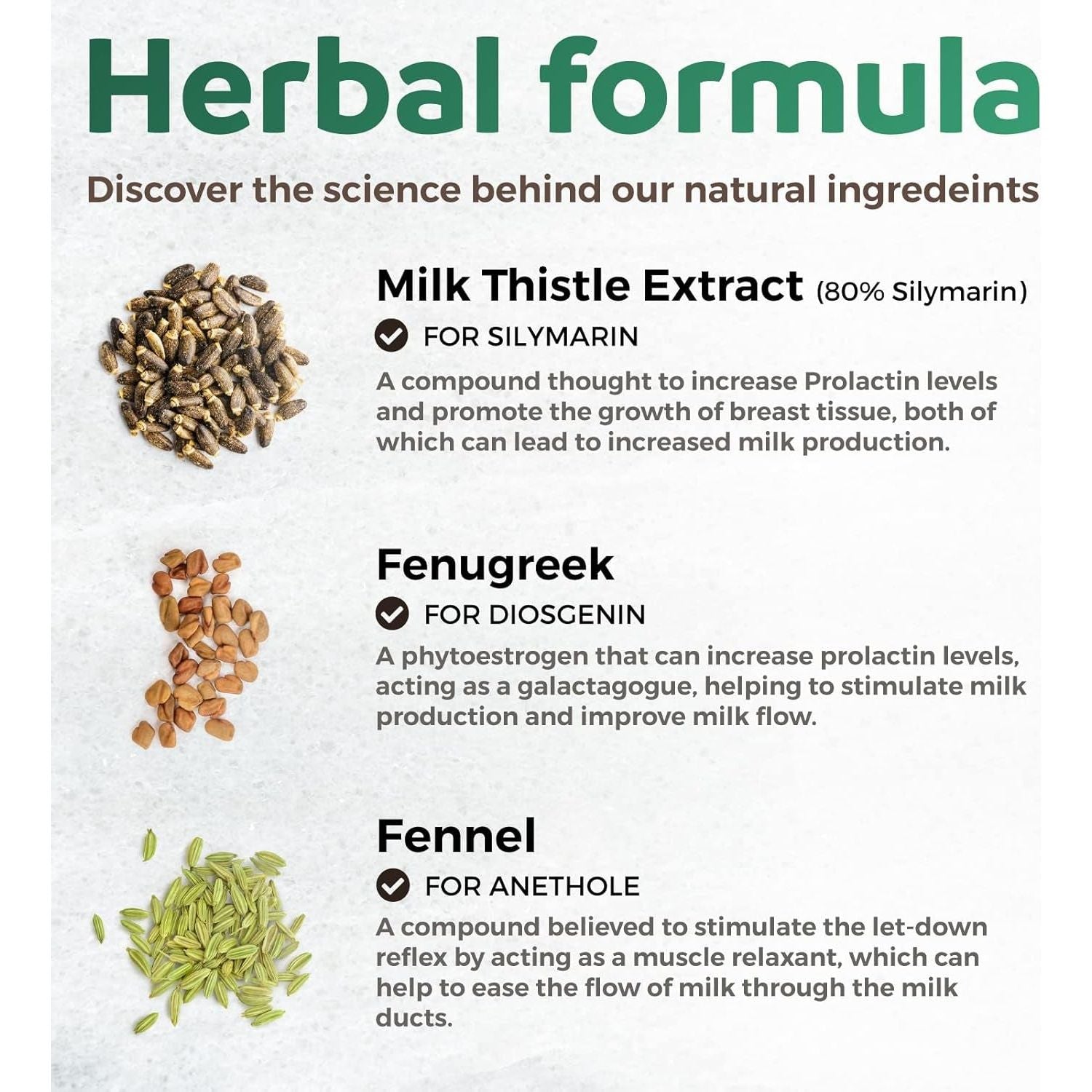 USDA Organic Lactation Supplement - Increase Milk Supply with Herbal Breastfeeding Support 60 Capsules