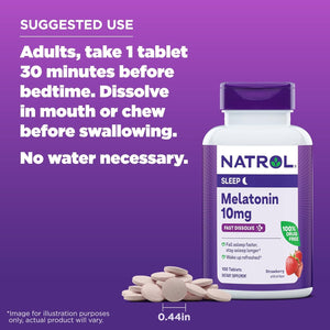 Natrol Fast Dissolve Melatonin 10 Mg, Melatonin Supplements for Restful Sleep,100 Tablets
