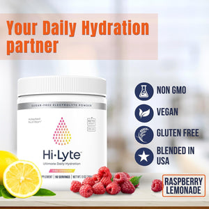 Hi-Lyte Electrolytes Powder, Pink Lemonade Daily Hydration Supplement Drink Mix, 90 Servings
