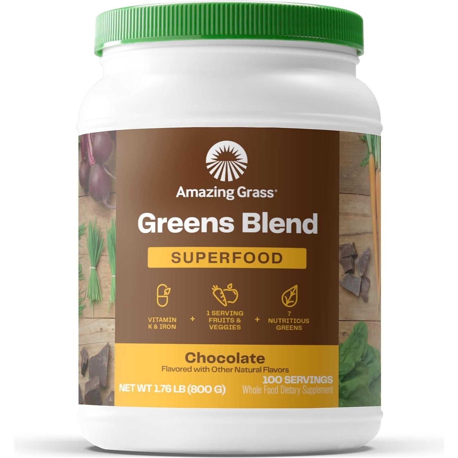 Amazing Grass Greens Superfood Powder: Greens Powder with Digestive Enzymes & Probiotics,100 Servings