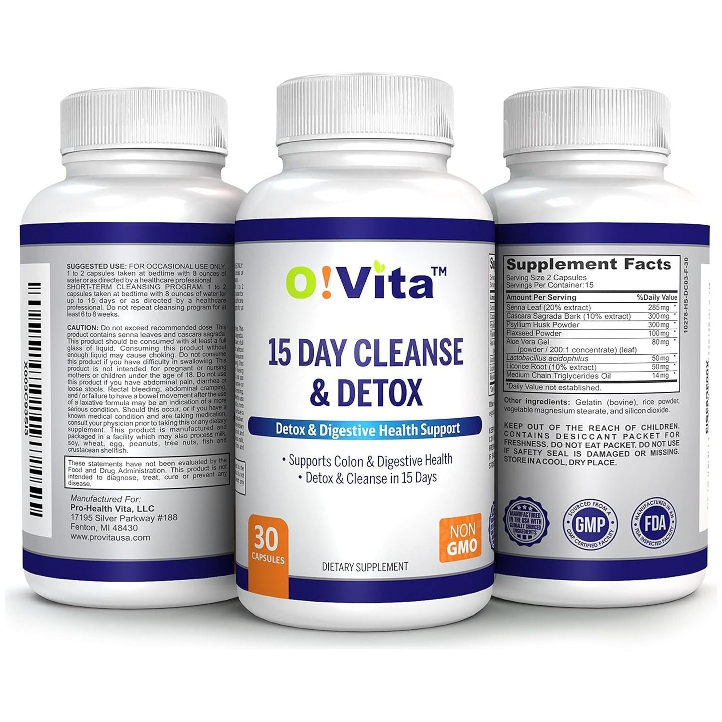 15-Day Cleanse and Detox Supports Digestive and Colon Health (30 Capsules)