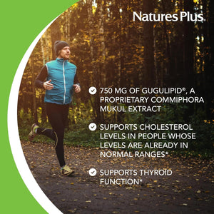 Natures plus Herbal Actives Gugulipid, Extended Release- 1000 Mg, 2.5% Guggulsterones - 30 Servings