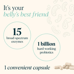 Ora Organic Multi-Enzyme Supplement for Digestion with Probiotics for Gut Health, Bloating, Constipation and Gas Relief - 30 Capsules