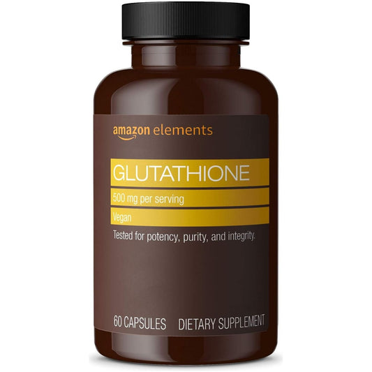 Amazon Elements Glutathione, 500Mg, 60 Capsules, 2 Month Supply