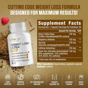 Biotruth Health Weight Loss Ultra | Appetite Suppressant Supplement, Fat Burner 60 Capsules