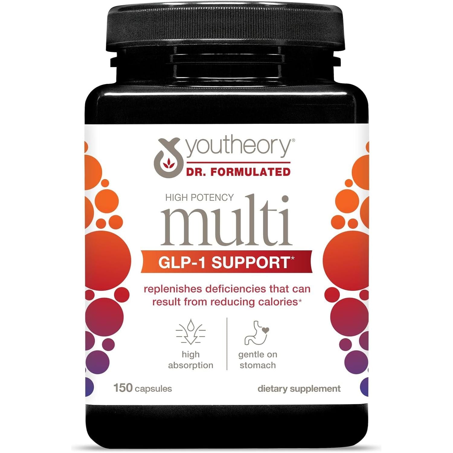 Youtheory High Potency Multi GLP-1 Support - for Immune Support & Bone Health - 150 Vegetarian Capsules