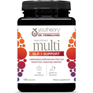 Youtheory High Potency Multi GLP-1 Support - for Immune Support & Bone Health - 150 Vegetarian Capsules