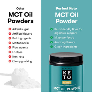Perfect Keto 7G MCT Oil Powder, Medium Chain Triglycerides Supplement, 30 Servings