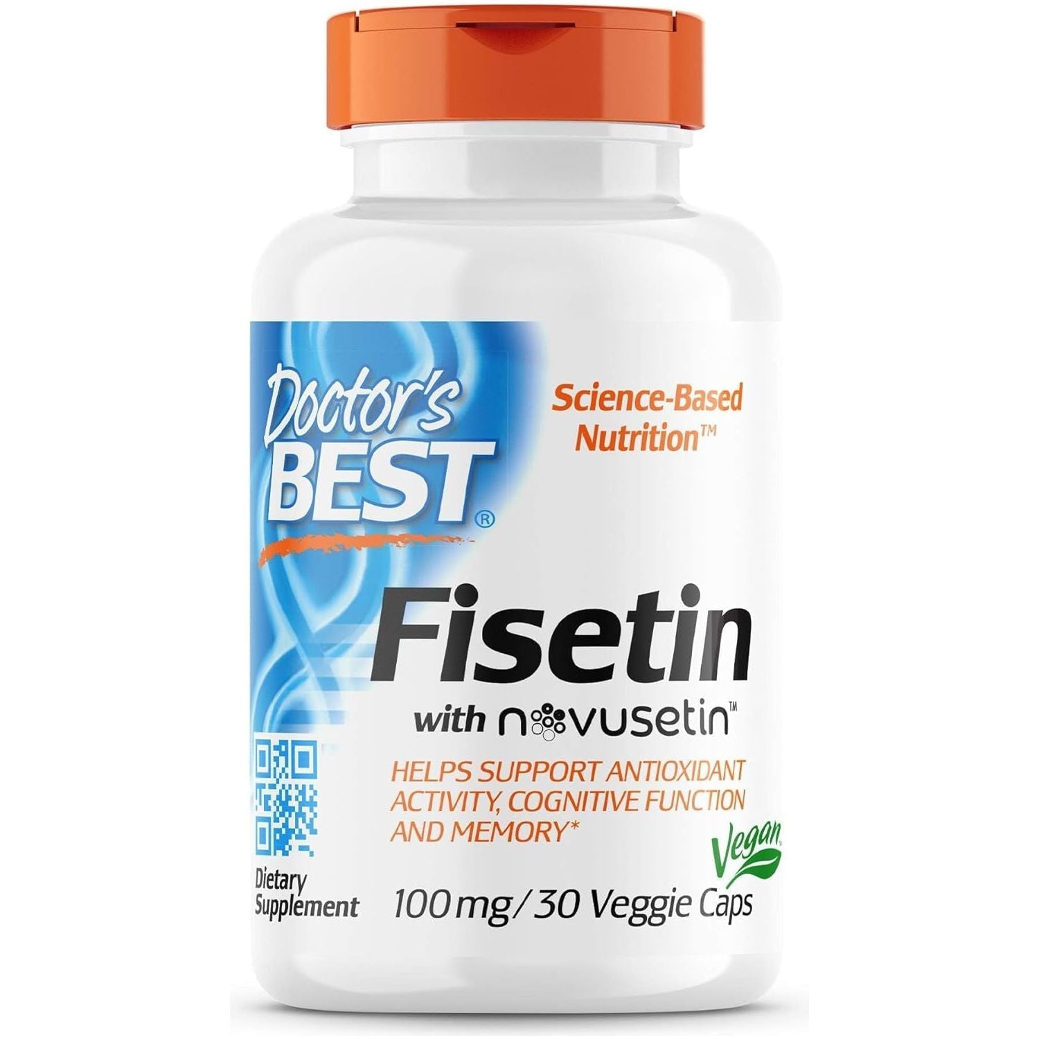 Doctor'S Best Fisetin with Novusetin, Non-Gmo, Vegan, Gluten & Soy Free, 100 Mg, 30 Count