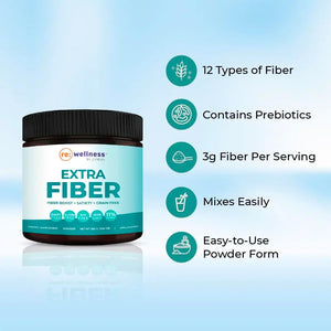 Reignite Wellness by JJ Virgin | Extra Fiber | 12 Fiber Powder Supplement | Supports Gut Health | 60 Servings