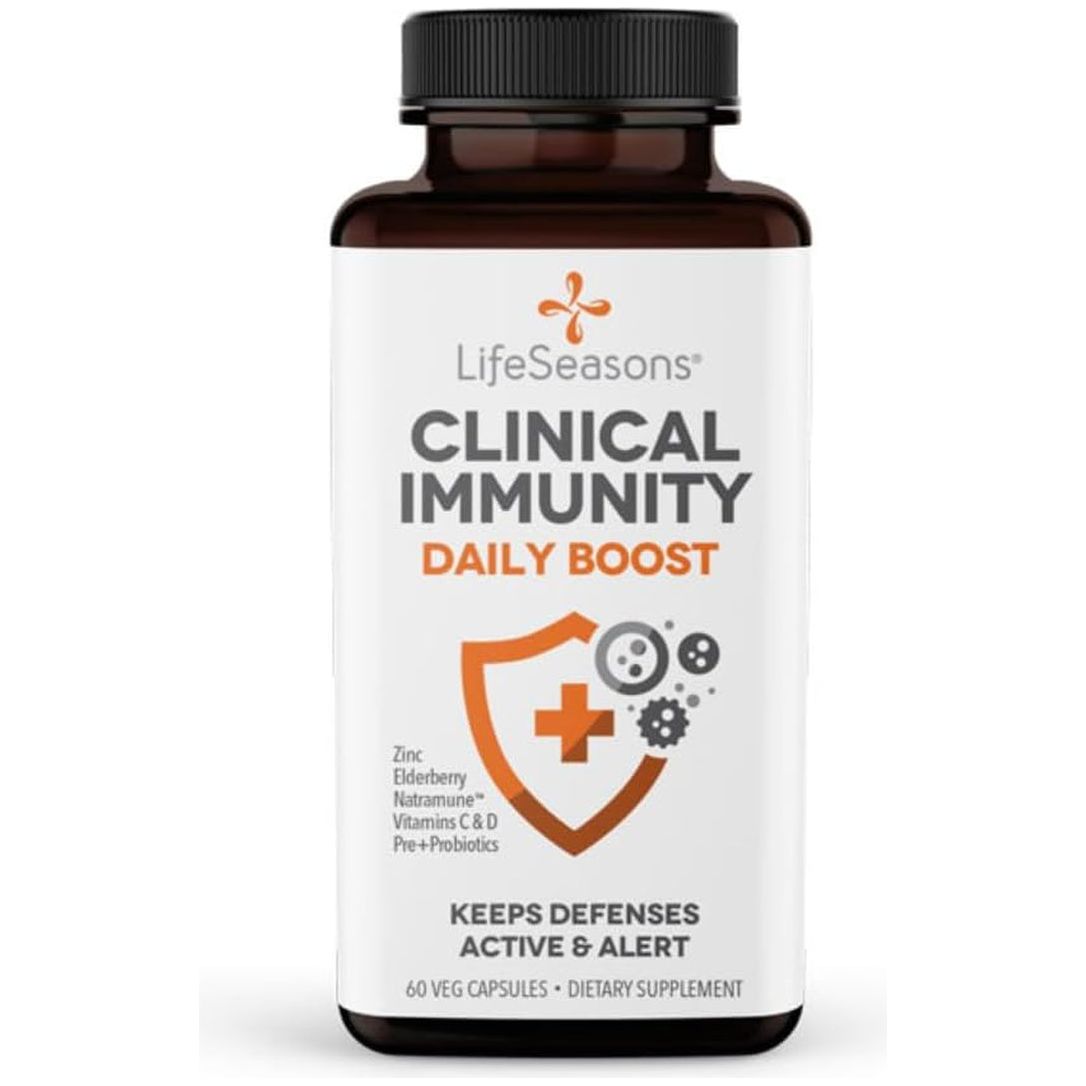 Lifeseasons Clinical Immunity - Immune System Booster - Pre + Probiotics - Increases Antibodies & Immune Cells 60 Capsules