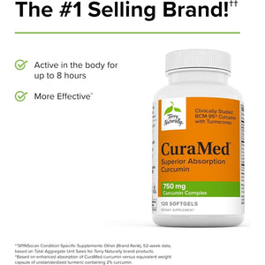 Terry Naturally Curamed 750 Mg Curcumin Complex - Superior Absorption BCM-95 (120 Softgels)
