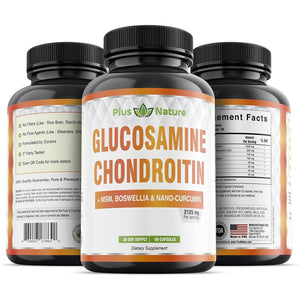 Glucosamine Chondroitin MSM Boswellia Curcumin Bromelain Quercetin - 90 Caps/30 Servings