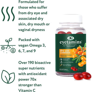 Dry Eye Comfort - Ophthalmologist - Formulated, Natural - Himalayan Sea Buckthorn Oil - Vegan and Non-Gmo Formula 60 Softgels