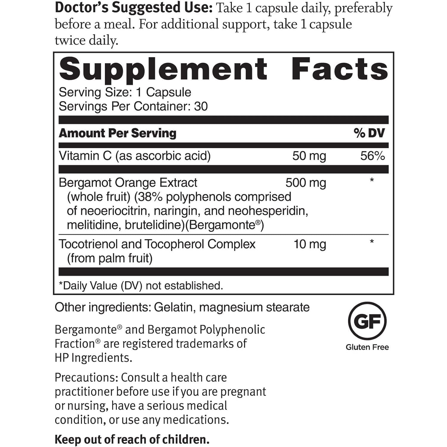 Dr. Sinatra Advanced Cholesterol Solutions Heart Health Supplement with Citrus Bergamot, 30 Servings