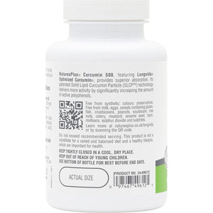 Natures plus PRO Longvida Curcumin 500 Mg - Promotes Healthy Free Radical Protection - 60 Servings