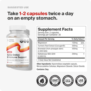 Spike Detox Supplement - Potent Foreign Protein Cleanse (60 Count)