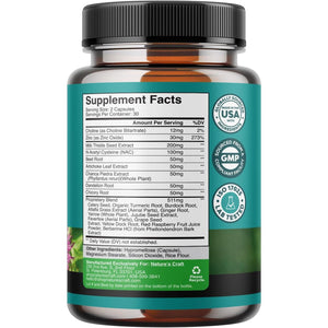 Liver Support NAC Supplement with Milk Thistle Extract - Antioxidants for Cleanse, Detox & Repair - 60 Capsules