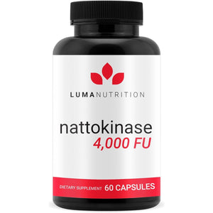 Luma Nutrition Nattokinase Supplement 4000 FU per Serving, Premium Heart Health Support - 60 Capsules - Made in USA