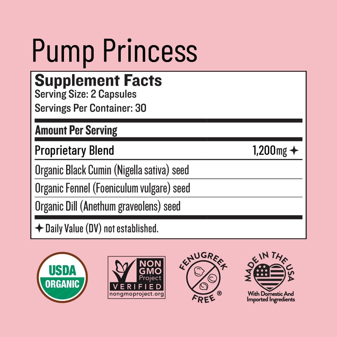 Legendairy Milk Pump Princess Lactation Supplement - Breastfeeding Supplements for Milk Supply Increase and Milkflow 60 Capsules