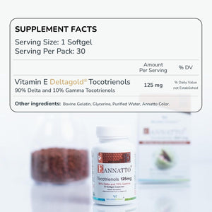 Eannatto Tocotrienols Vitamin E Supplements (125MG 60 Softgels) - Suppviv