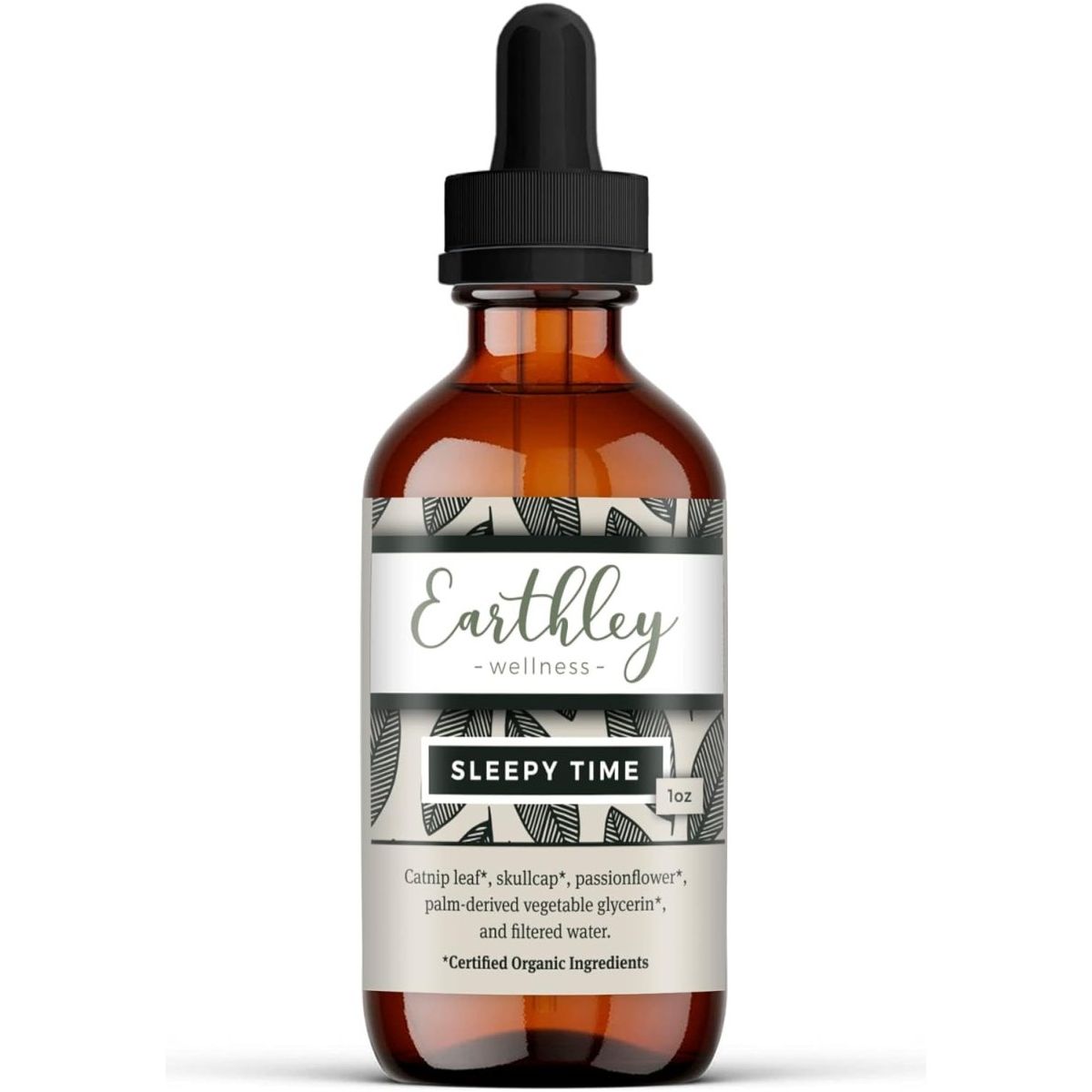 Earthley Wellness, Sleepy Time Herbal Extract, Promote Restful Sleep and Peaceful Nights, Formulated with Organic Catnip Leaf, Skullcap & Passionflower (1Oz) - Suppviv
