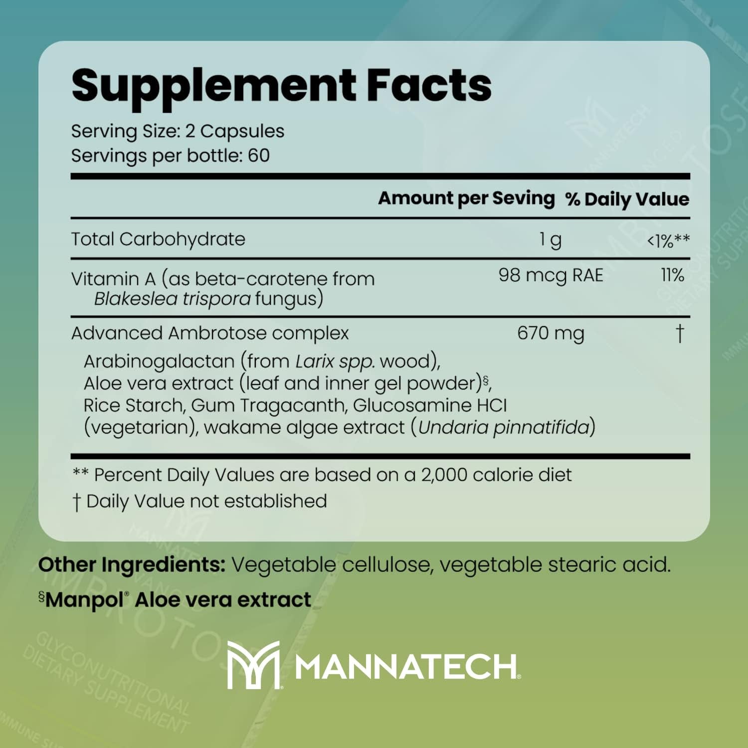 Mannatech Advanced Ambrotose 120 Capsules