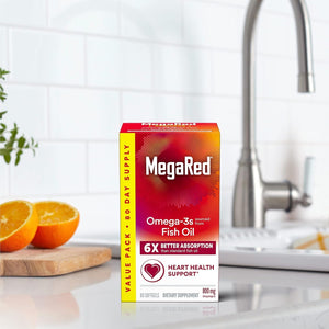 Megared Advanced 6X Absorption Softgels - Omega-3 Fish Oil Supplement 800Mg (80 Count)