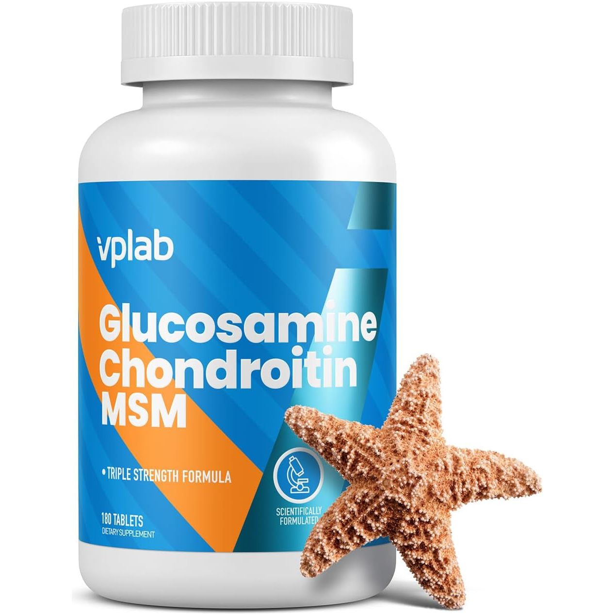 Vplab Glucosamine Chondroitin MSM Complex - Triple Strength Formula Supplement for Joint Support & Mobility 180 Count