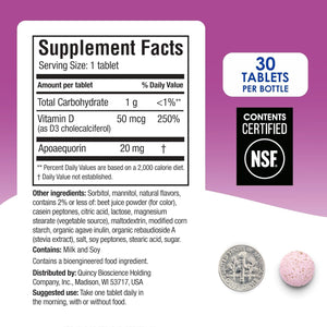 Prevagen Extra Strength 20Mg, 30 Chewables |Mixed Berry| with 7-Day Pill Minder