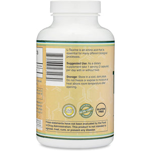 Taurine Supplement 1000Mg per Serving, 180 Capsules to Support a Longer, Healthier Life by Double Wood