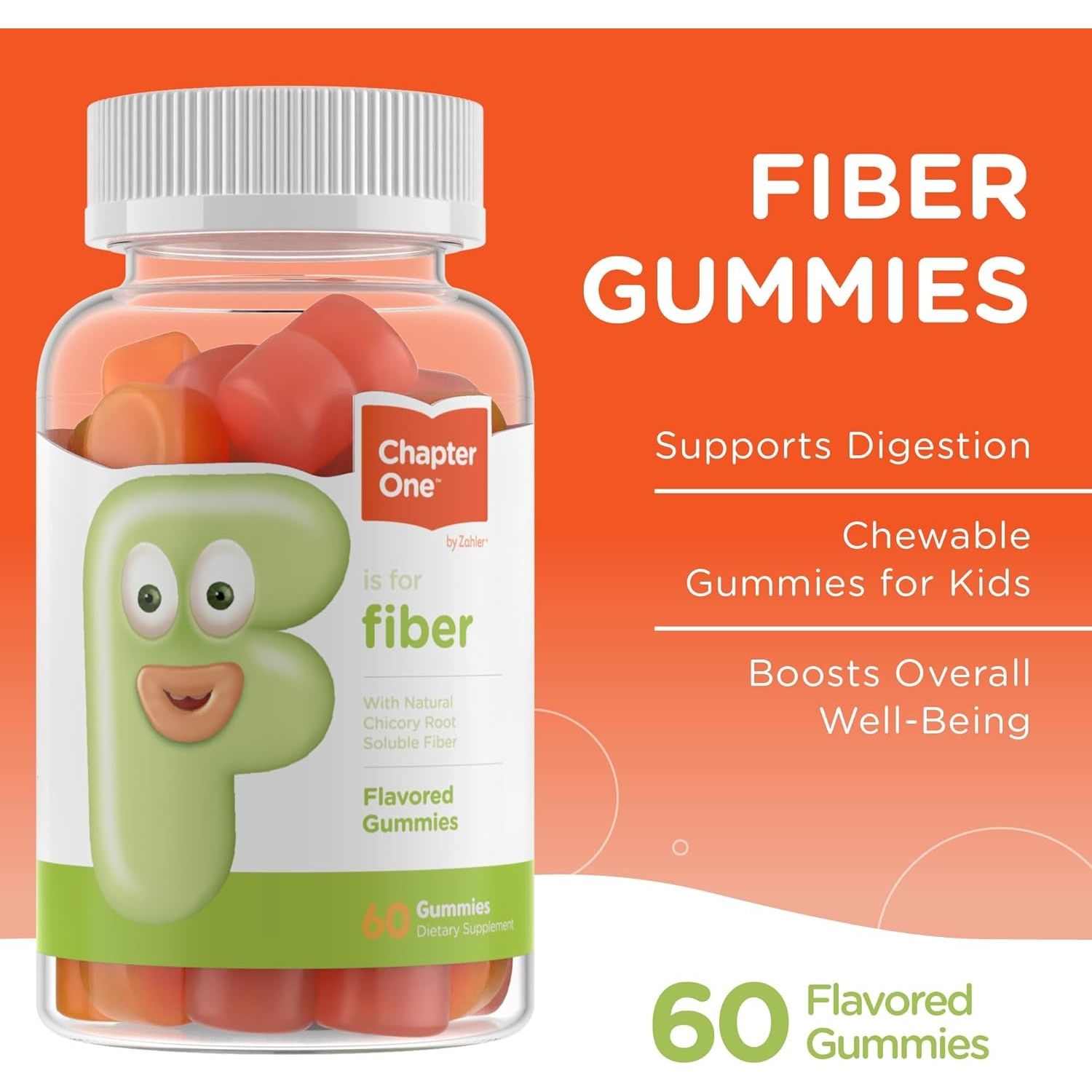 Zahler - Fiber Gummies for Adults & Kids - Digestion Support, Healthy Regularity & Overall Health (60 Count)