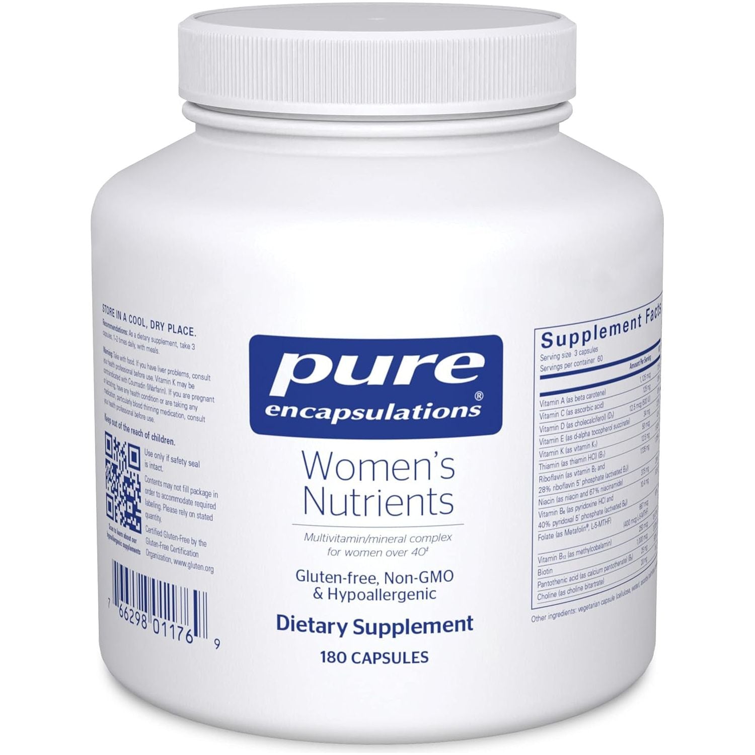Pure Encapsulations Multivitamin for Women over 40 to Support Urinary Tract Health, Breast Cell Health & Eye Integrity 180 Capsules