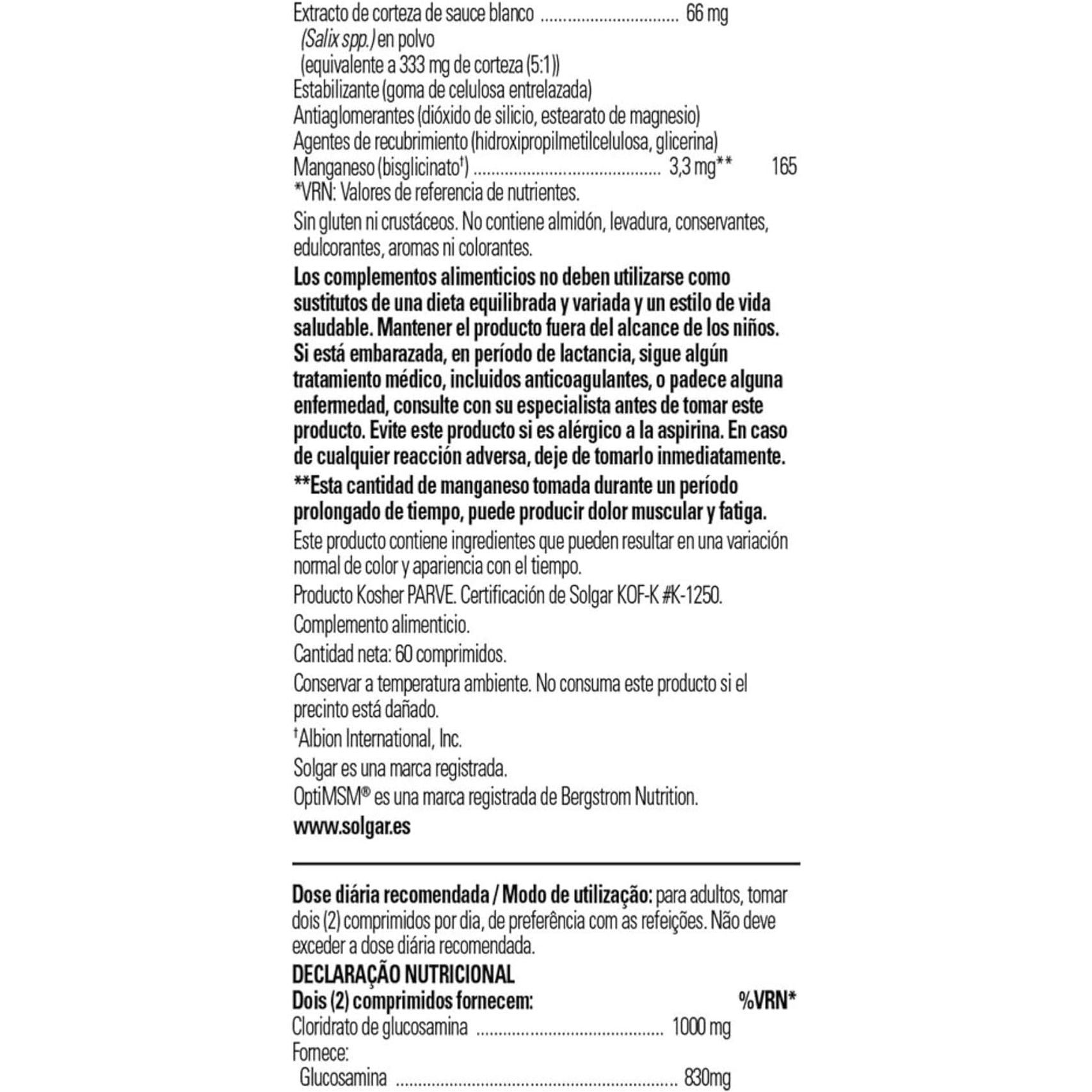 Solgar Triple Strength Glucosamine Chondroitin MSM, 60 Tablets