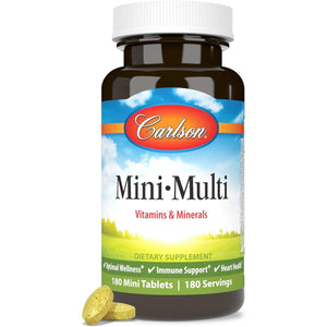 Carlson - Mini-Multi, Small Multivitamin Tablets, Immune Support & Heart Health 180 Mini Tablets