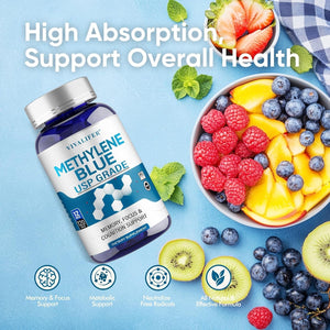 Methylene Blue Pharmaceutical Grade Supplement, Support Anti-Aging, Cognitive Enhancing Properties and Energy 120 Capsules