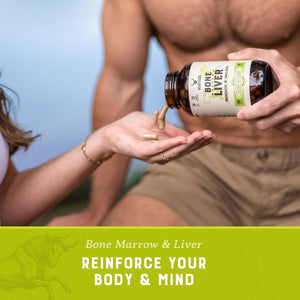 HEART & SOIL - Grass-Fed Bone Marrow and Beef Liver Supplement – 3000Mg for Mood, Bone, Joint, Tissue, Skin Health 180 Capsules