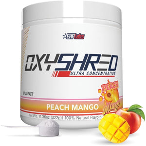 EHP Labs Oxyshred Pre Workout Powder - Peach Mango, 60 Servings - Suppviv