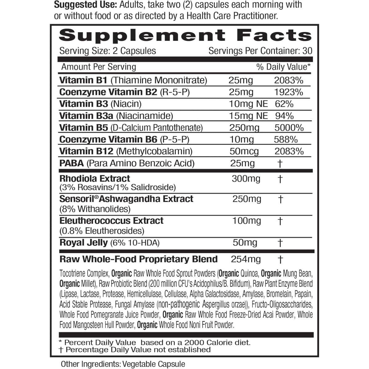 EMERALD LABS Adrenal Health - Stress Relief, Energy Support & Restorative Sleep 60 Capsules - Suppviv