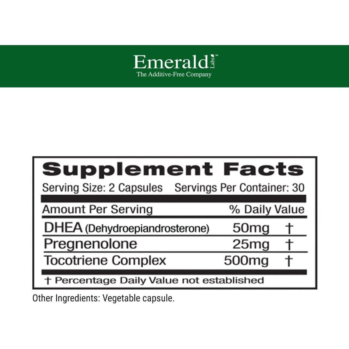 Emerald Labs DHEA 50Mg - Adrenal Support Supplement to Help Hormone Balance* - 60 Capsules - Suppviv
