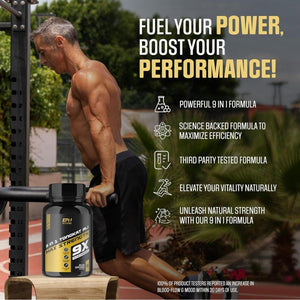 EPN Supplements |Tongkat Ali + Horny Goat Weed | Fast Acting Blood Flow, Increase Stamina & Muscle Growth 60 Capsules - Suppviv