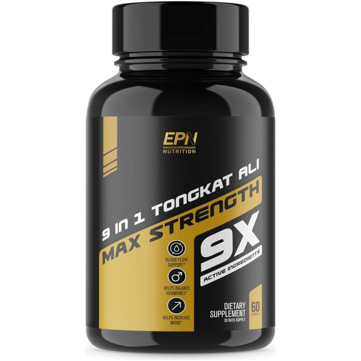 EPN Supplements |Tongkat Ali + Horny Goat Weed | Fast Acting Blood Flow, Increase Stamina & Muscle Growth 60 Capsules - Suppviv