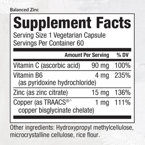 Equilife - Balanced Zinc, Immune Support Supplement, (60 Capsules) - Suppviv